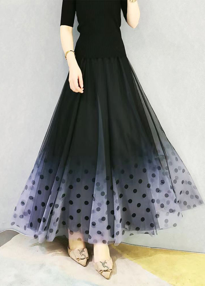 French Gradient Color High Waist Exra Large Hem Tulle Skirts Spring