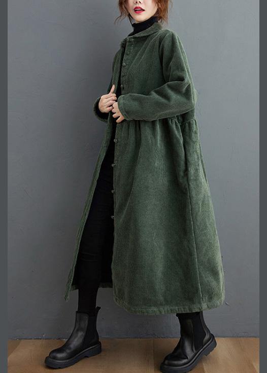 French blackish green corduroy coats Inspiration thick Cinched women coats ( Limited Stock)