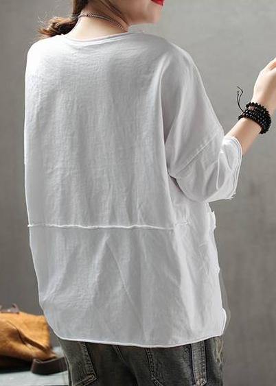 French cotton Embroidery Letter top silhouette 2025 white Summer Drop Shoulder Sleeve T-Shirt