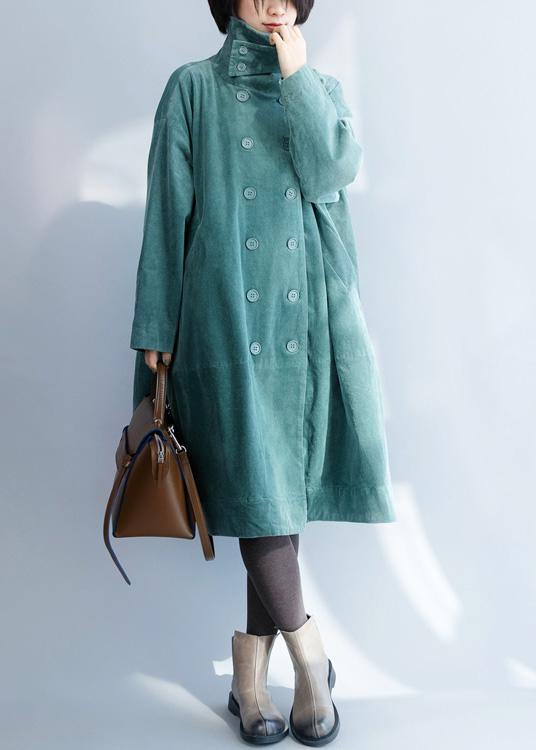 French green fine clothes For Women Inspiration double breast stand collar coats