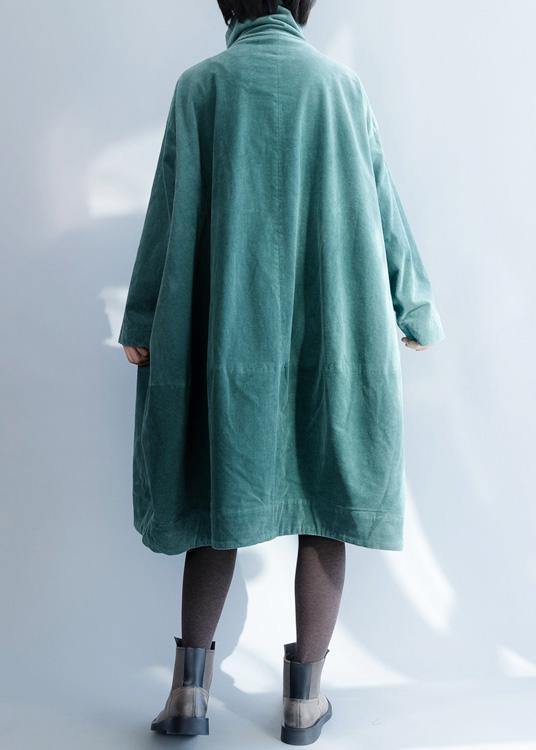 French green fine clothes For Women Inspiration double breast stand collar coats