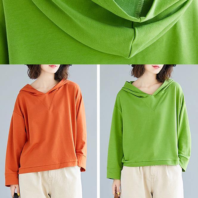 French hooded cotton tunic pattern Christmas Gifts green shirts fall