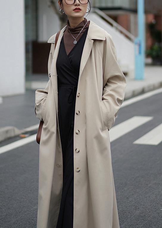 French nude Plus Size crane coats Fashion Ideas Notched pockets coats