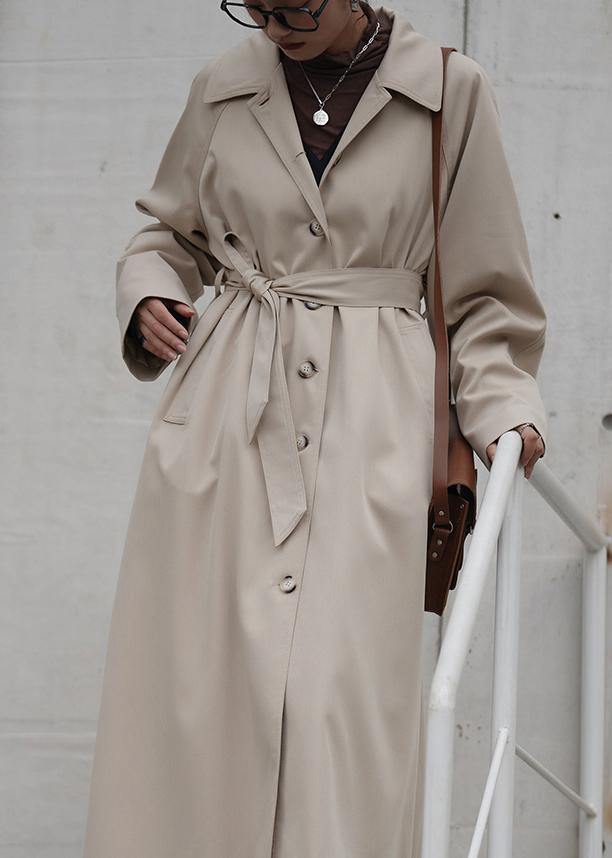 French nude Plus Size crane coats Fashion Ideas Notched pockets coats