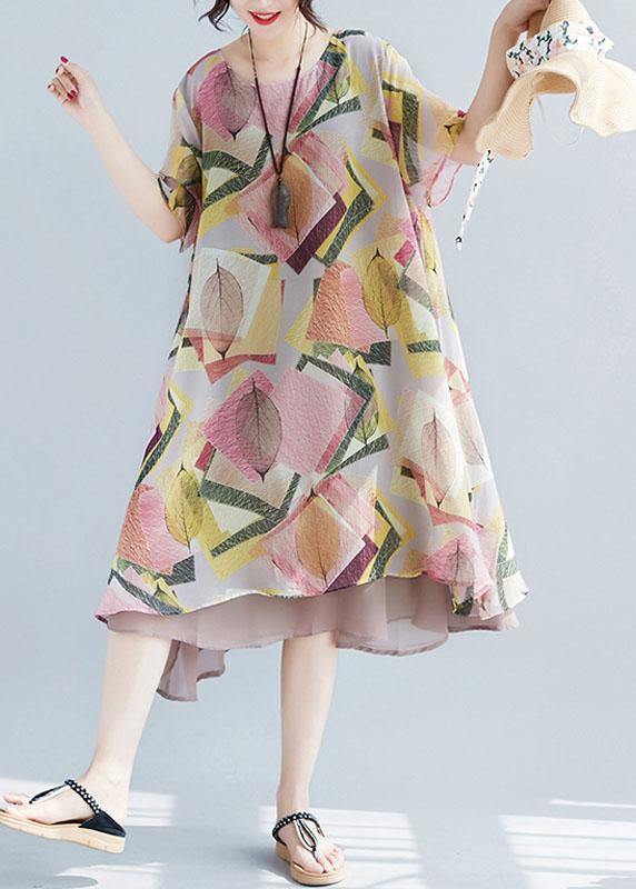 French o neck large hem clothes Neckline floral Dresses