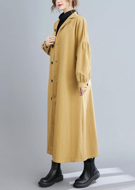 Handmade khaki Fashion casual coats women Sleeve lapel Button Down coats