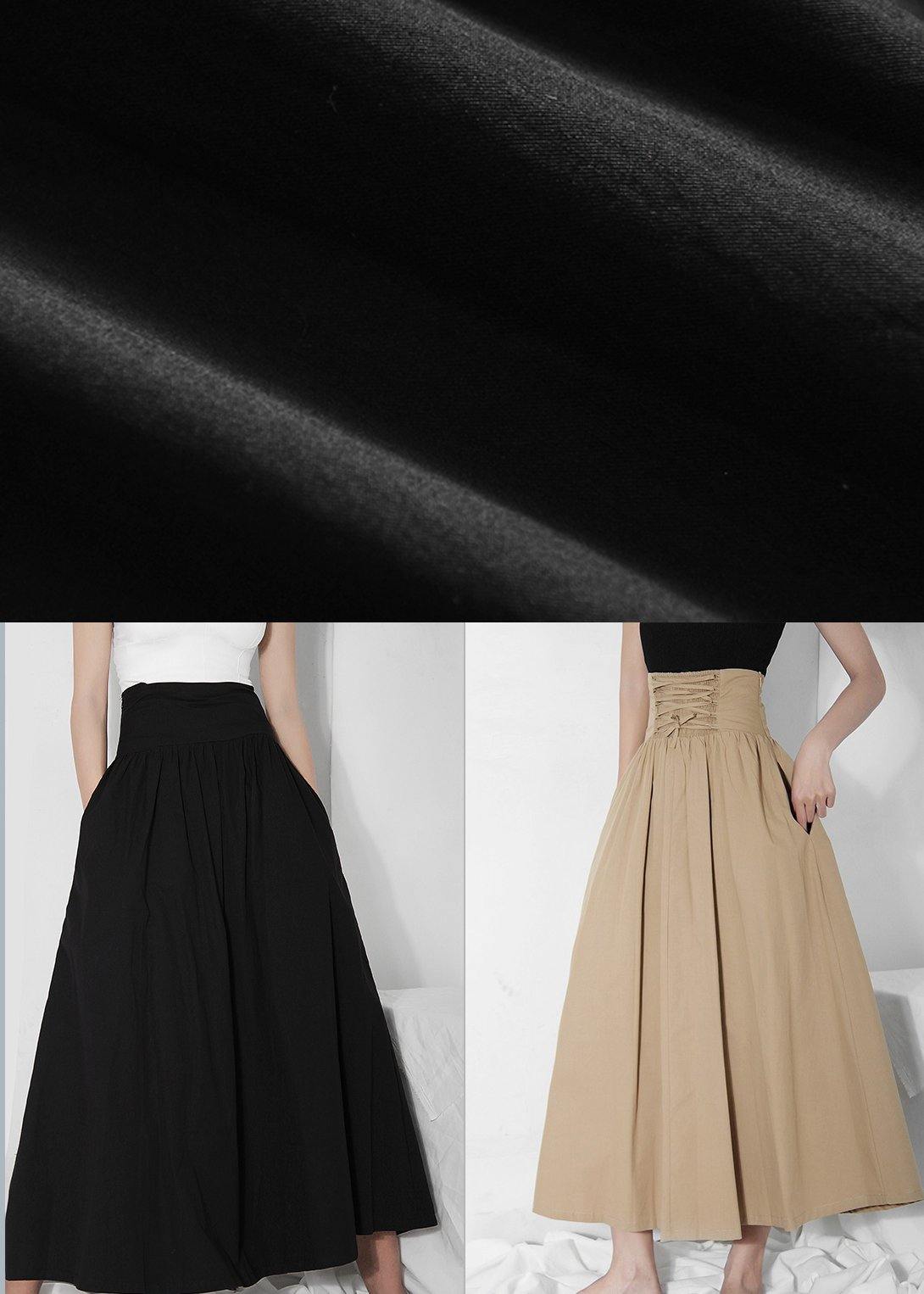 Italian Black High Waist Cinched  Skirts Summer