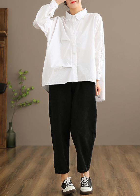 Italian Lapel Button Down Spring Blouse Design Black Shirts