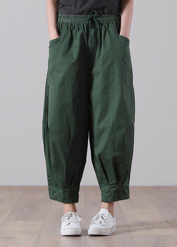 Loose Color tie waist Pockets Harem Pants Summer Cotton