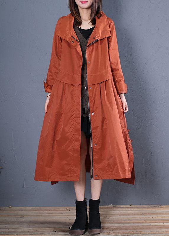 Luxury casual maxi coat fall coat red low high design outwear