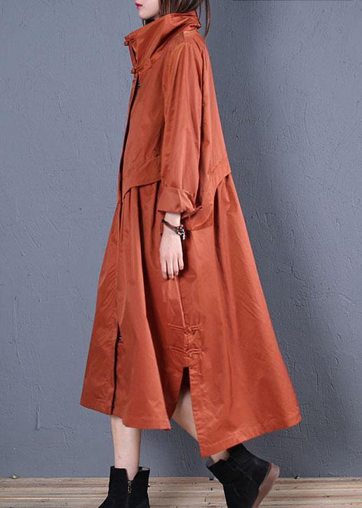 Luxury casual maxi coat fall coat red low high design outwear