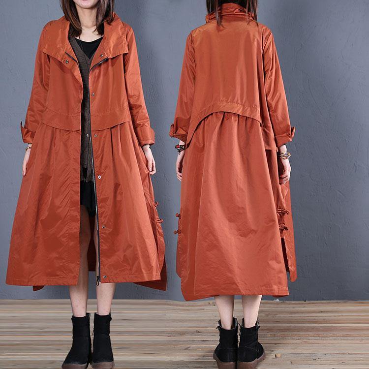 Luxury casual maxi coat fall coat red low high design outwear