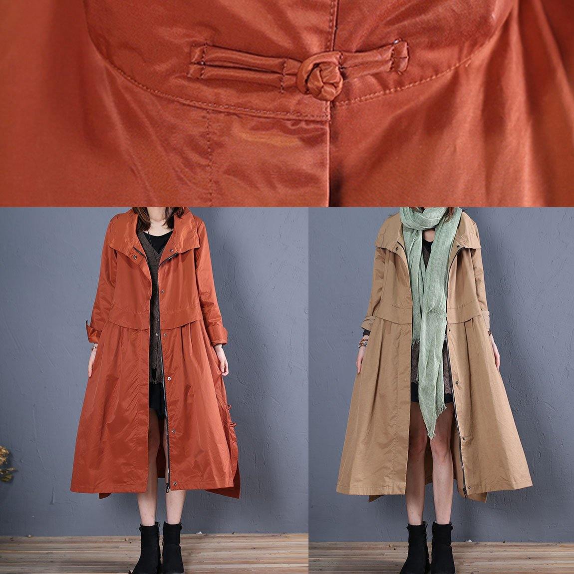 Luxury casual maxi coat fall coat red low high design outwear