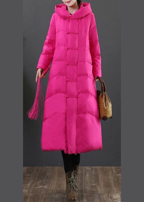 Luxury trendy plus size snow jackets Jackets rose hooded zippered down jacket