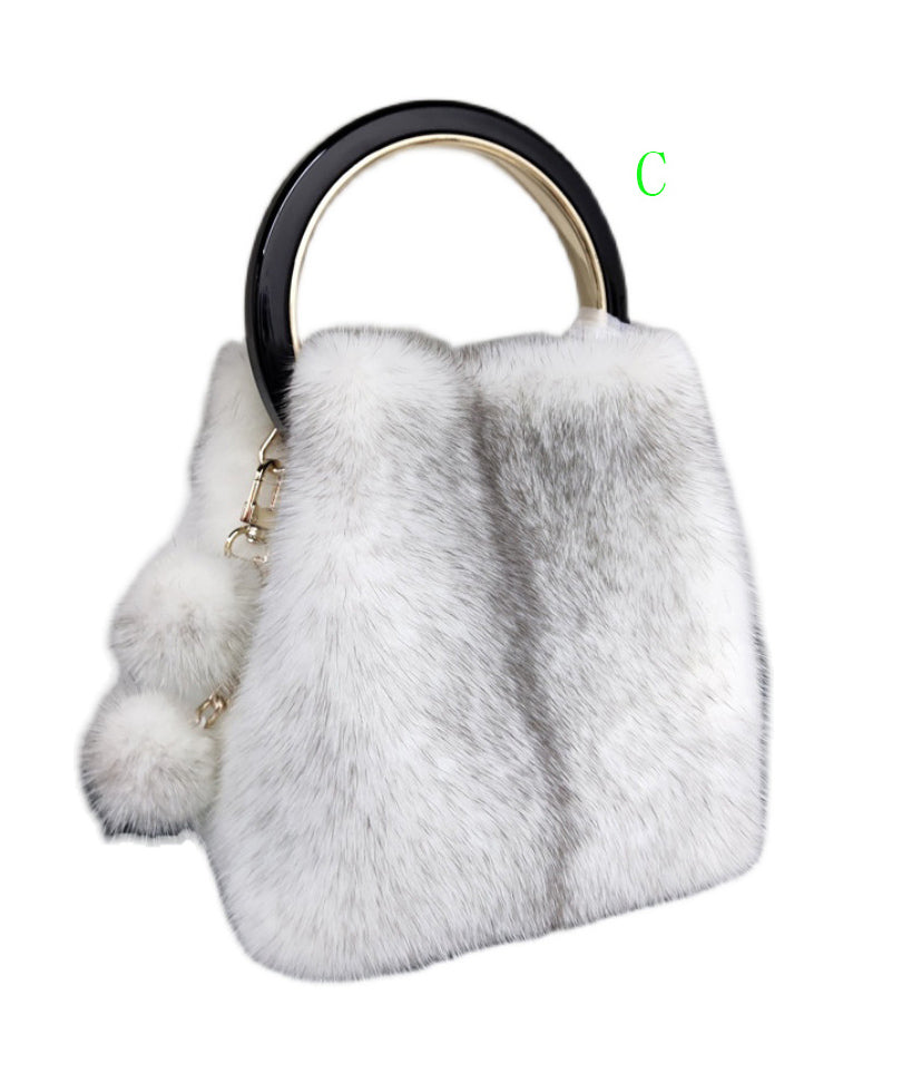 Minimally Designed Boutique Mink Fur Tote Bag