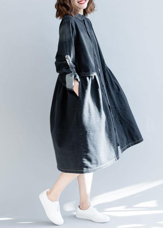 Modern striped collar fine box coat black daily outwears fall