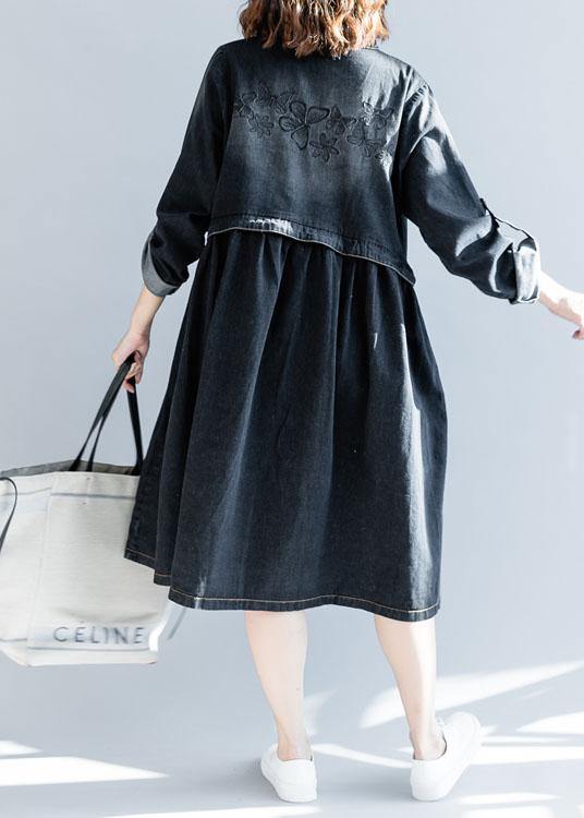 Modern striped collar fine box coat black daily outwears fall