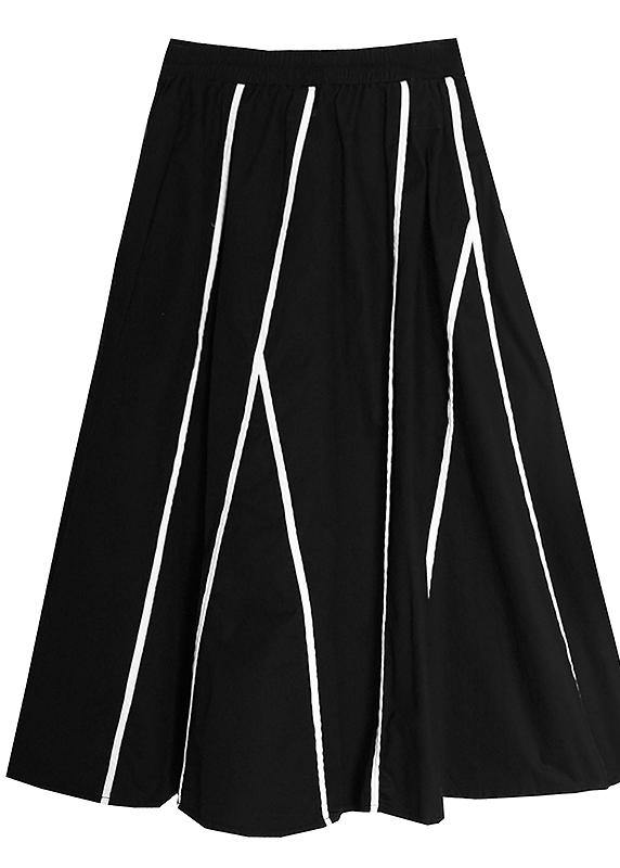 Natural Black Pockets High WaistA Line Skirt Summer