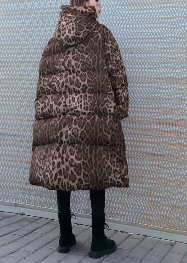 New Loose fitting snow jackets thick coats Leopard hooded Parkas