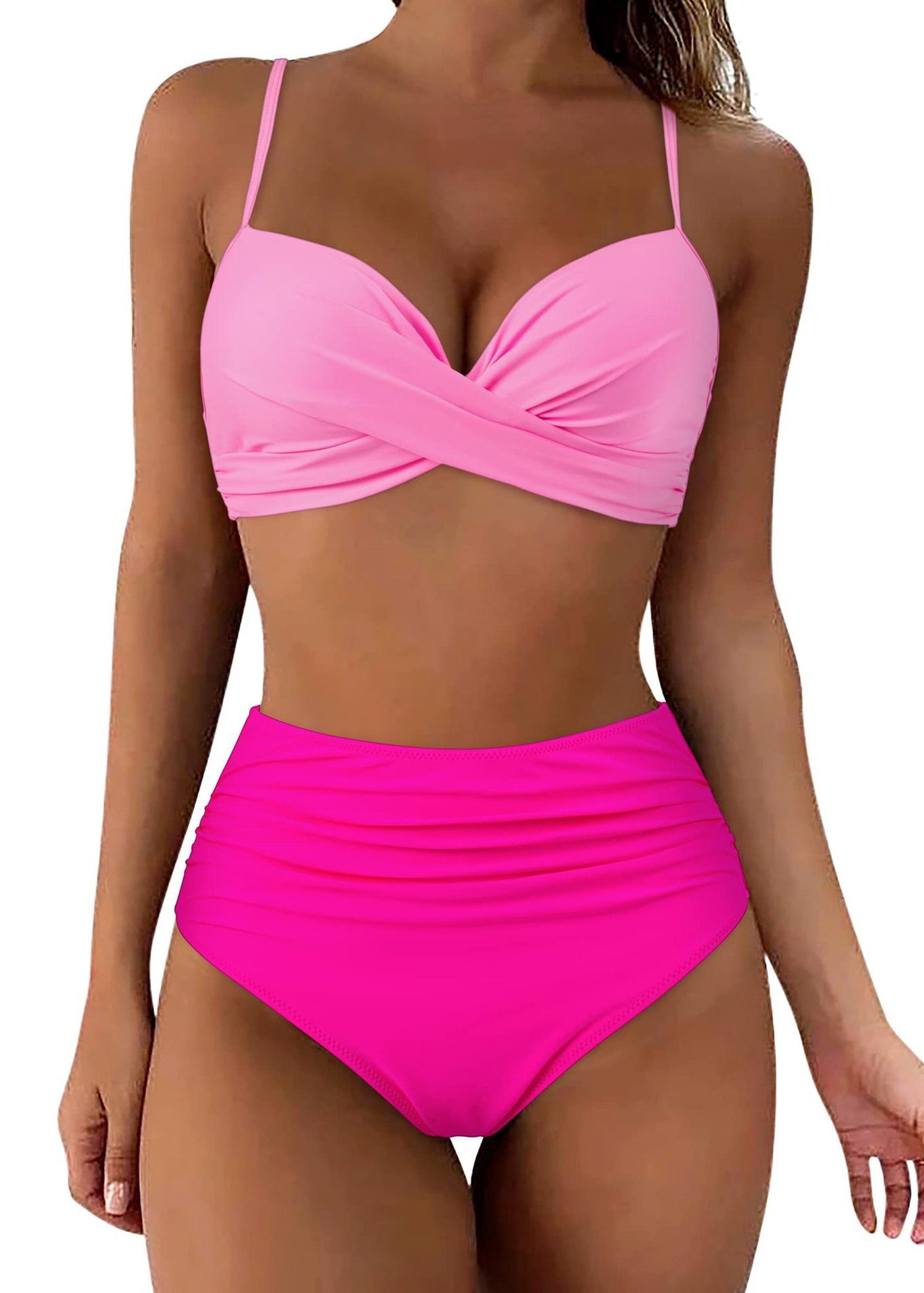 New Pink Body High Waisted Sexy Bikini Swimwear Set