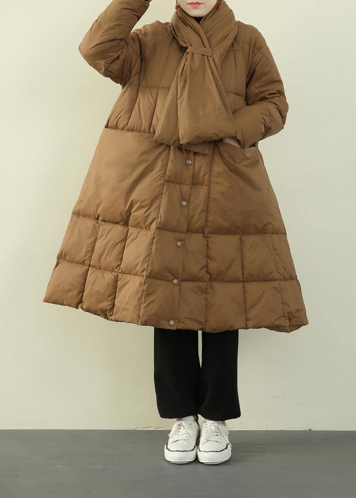 New black down jacket woman oversize snow thick pockets Luxury overcoat