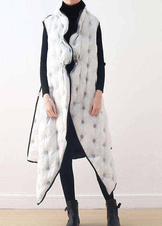 New black white Vest wear long thick loose large size cotton jacket coat on both sides