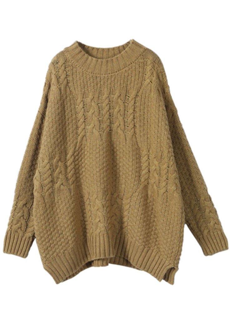 Organic Yellow Side Open Fall Sweater Top