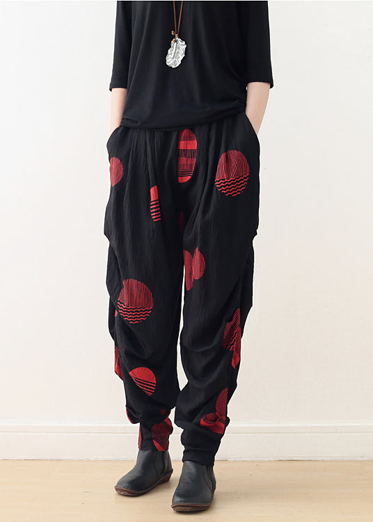 Organic harem pants cotton clothes Plus Size Shape red loose pants spring