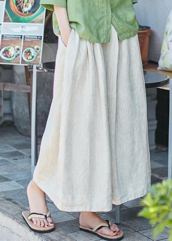 Organic linen skirt boutique Women Solid Casual Linen A-Line Skirt