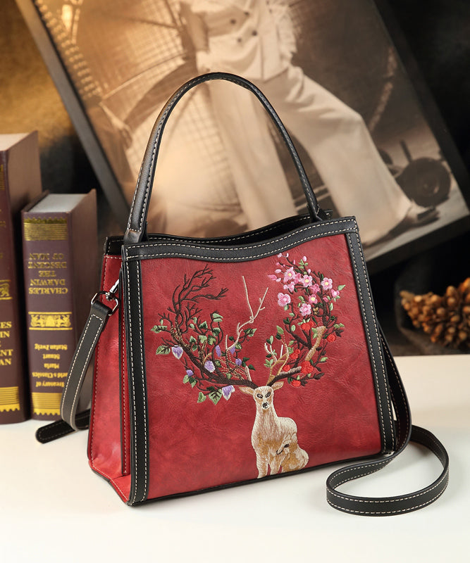 Original Design Vintage Mulberry Embroidered Calf Leather Tote Messenger Handbag