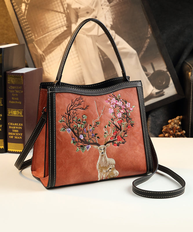 Original Design Vintage Mulberry Embroidered Calf Leather Tote Messenger Handbag