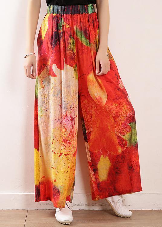 Original design summer vintage cotton linen pants loose wide leg pants