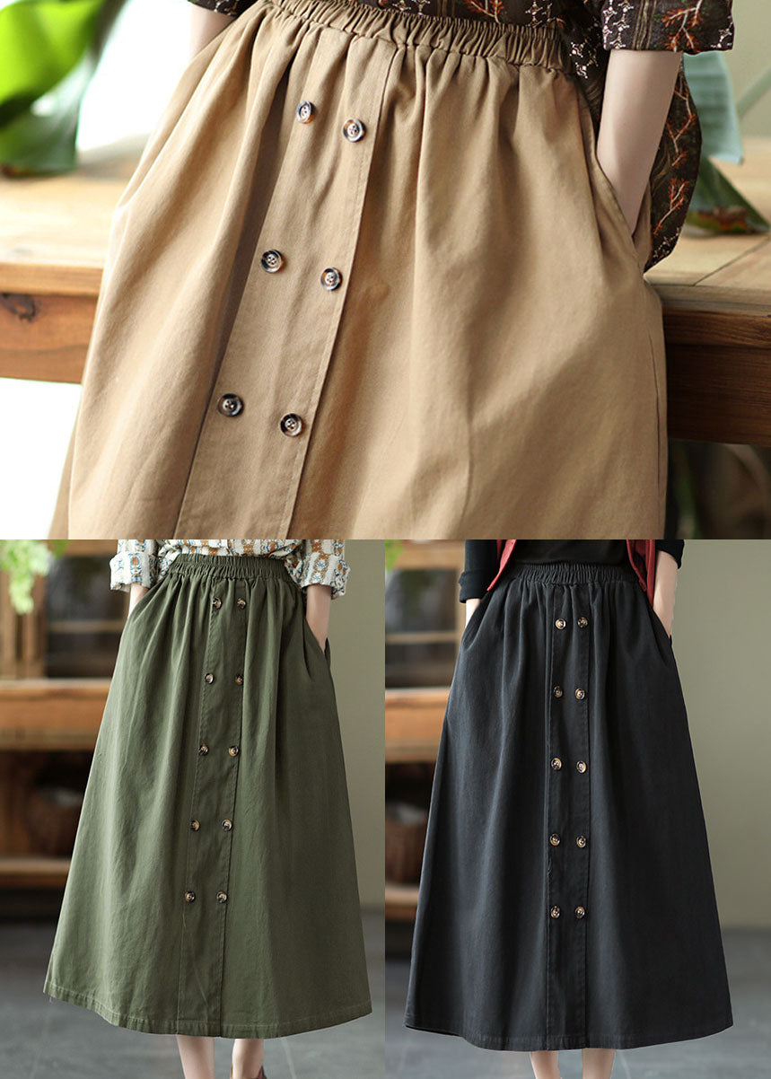 Plus Size Black elastic waist A Line Skirts Spring