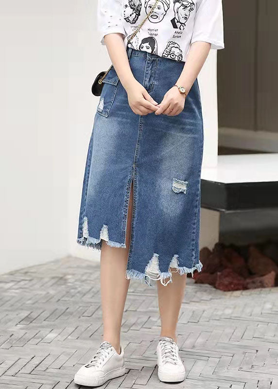 Retro Casual Large Elastic Waist 2025 Spring New Denim Skirt