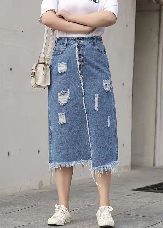 Retro Casual Large Elastic Waist 2025 Spring New Denim Skirt