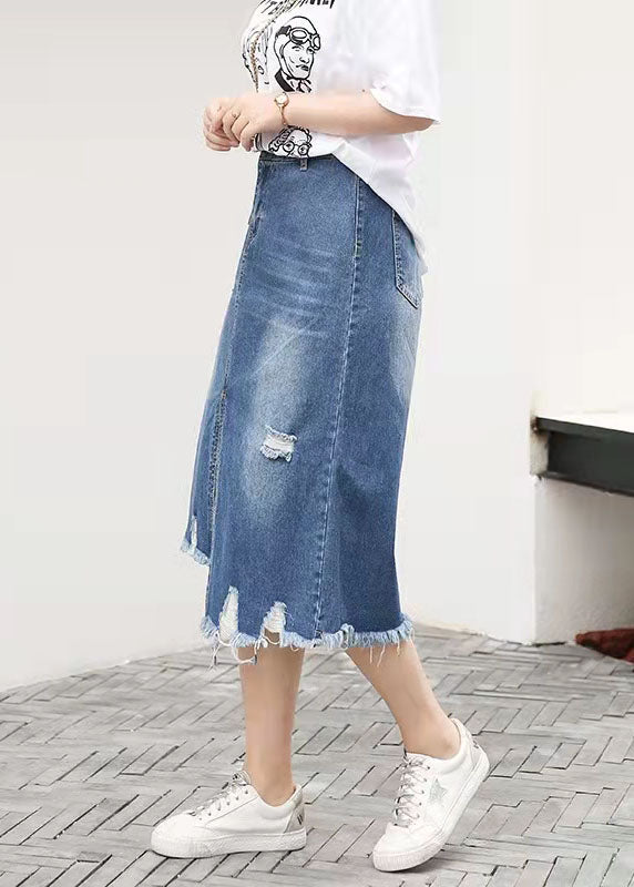 Retro Casual Large Elastic Waist 2025 Spring New Denim Skirt