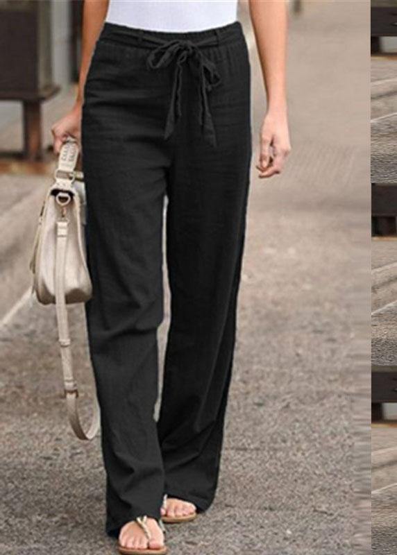 S-5XL Women Elastic Waist Casual Wide Legs Long Pants Solid Yoga Trousers