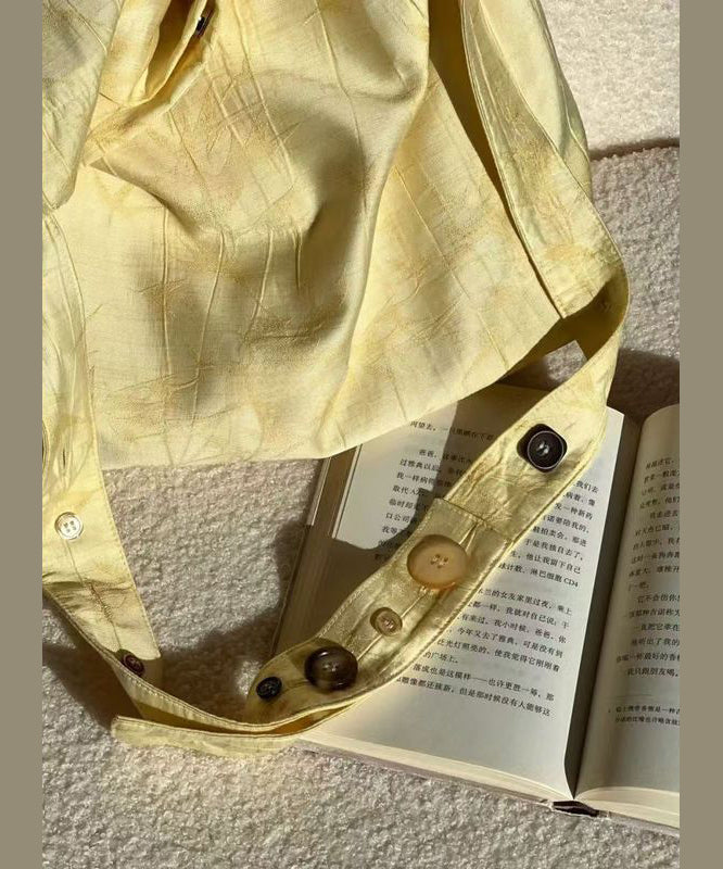 Simple Yellow Versatile Cotton Satchel Handbag