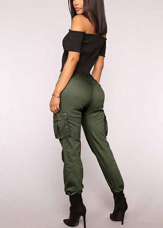 Solid Color High Elastic Waist Casual Harem Pants