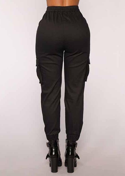 Solid Color High Elastic Waist Casual Harem Pants