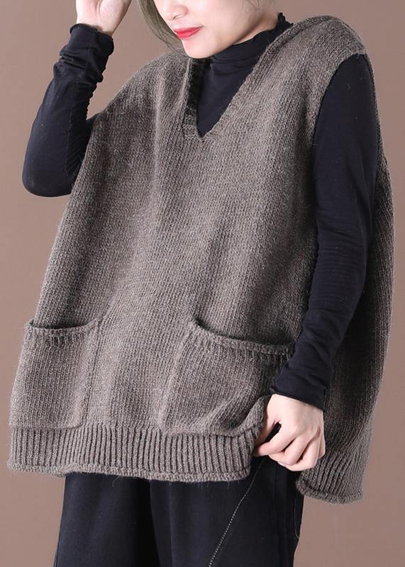 2025 New Loose Large Size Literary Hooded Knit Waistcoat Sweater Coat