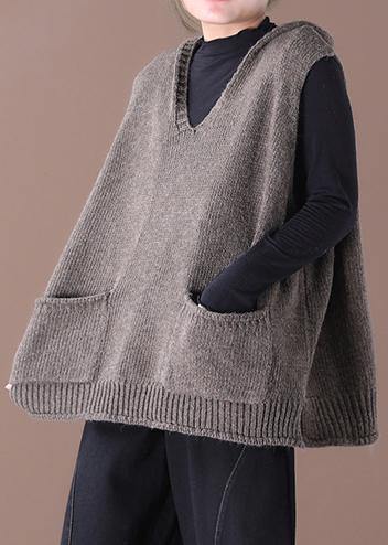 2025 New Loose Large Size Literary Hooded Knit Waistcoat Sweater Coat