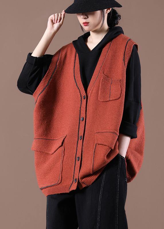 Spring 2025 New Korean Women's Loose Caramel Sweater Vest