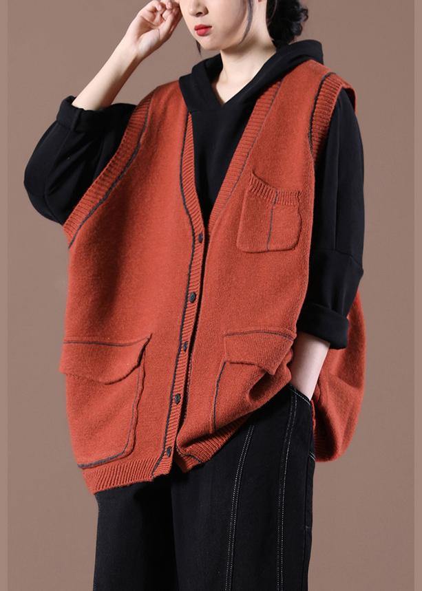 Spring 2025 New Korean Women's Loose Caramel Sweater Vest