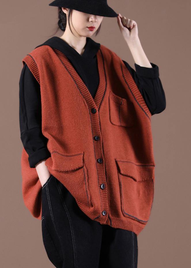 Spring 2025 New Korean Women's Loose Caramel Sweater Vest