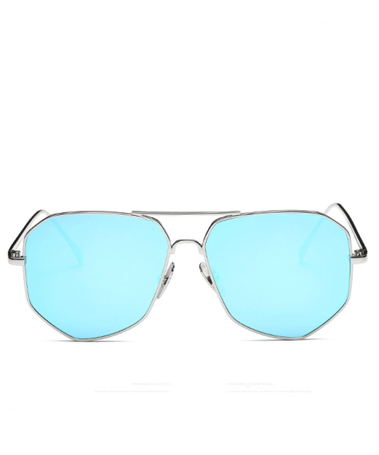 Style Blue Round Face Polarized Anti UV Sunglasses For Women