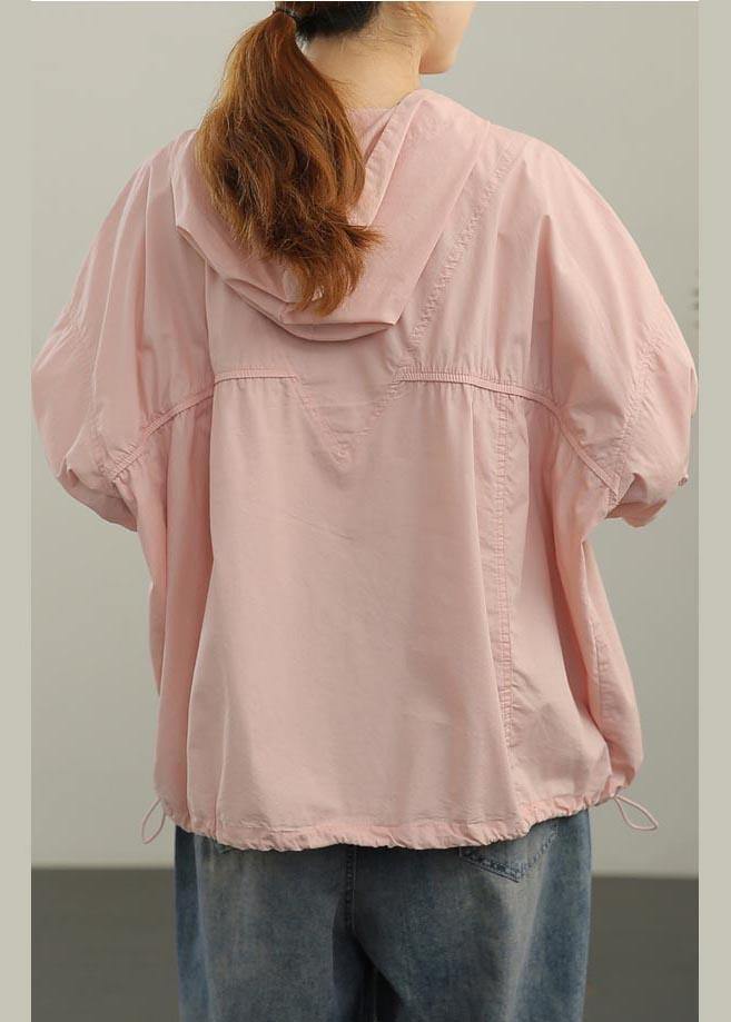 Unique Pink Cinched Half Sleeve Cotton Summer Shirt Top