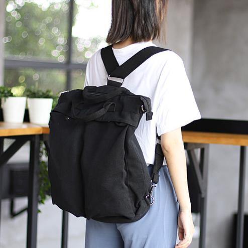 Unique Robes Boho black Canvas Square Backpack