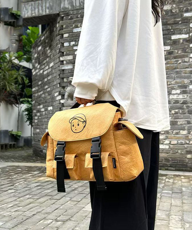 Unique Yellow Versatile Pockets Messenger Bag