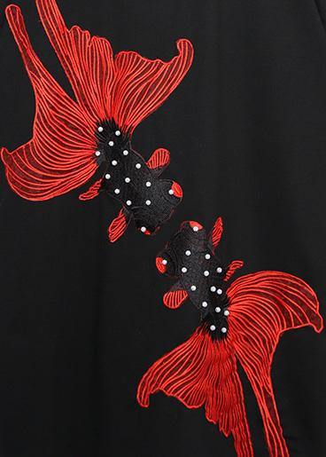 Unique black printing Cotton Wardrobes plus size Fabrics o neck European short Summer Dresses